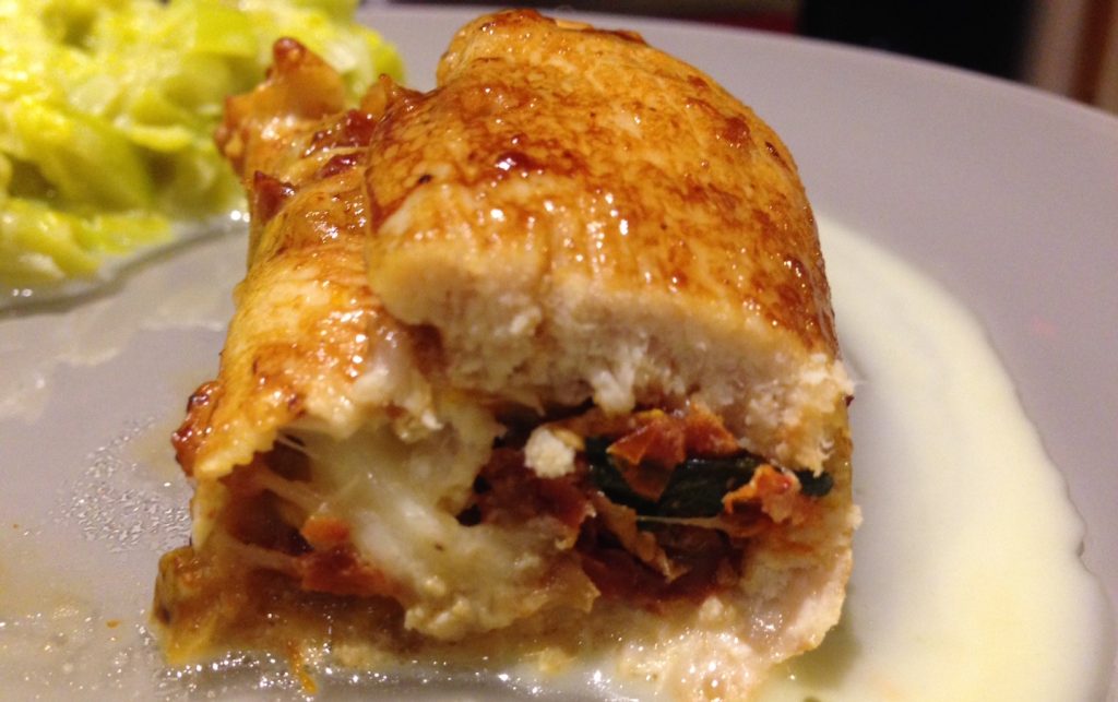 Escalopes roulées mozzarella tomates basilic