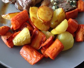 Pommes de terre carottes rôtis au four