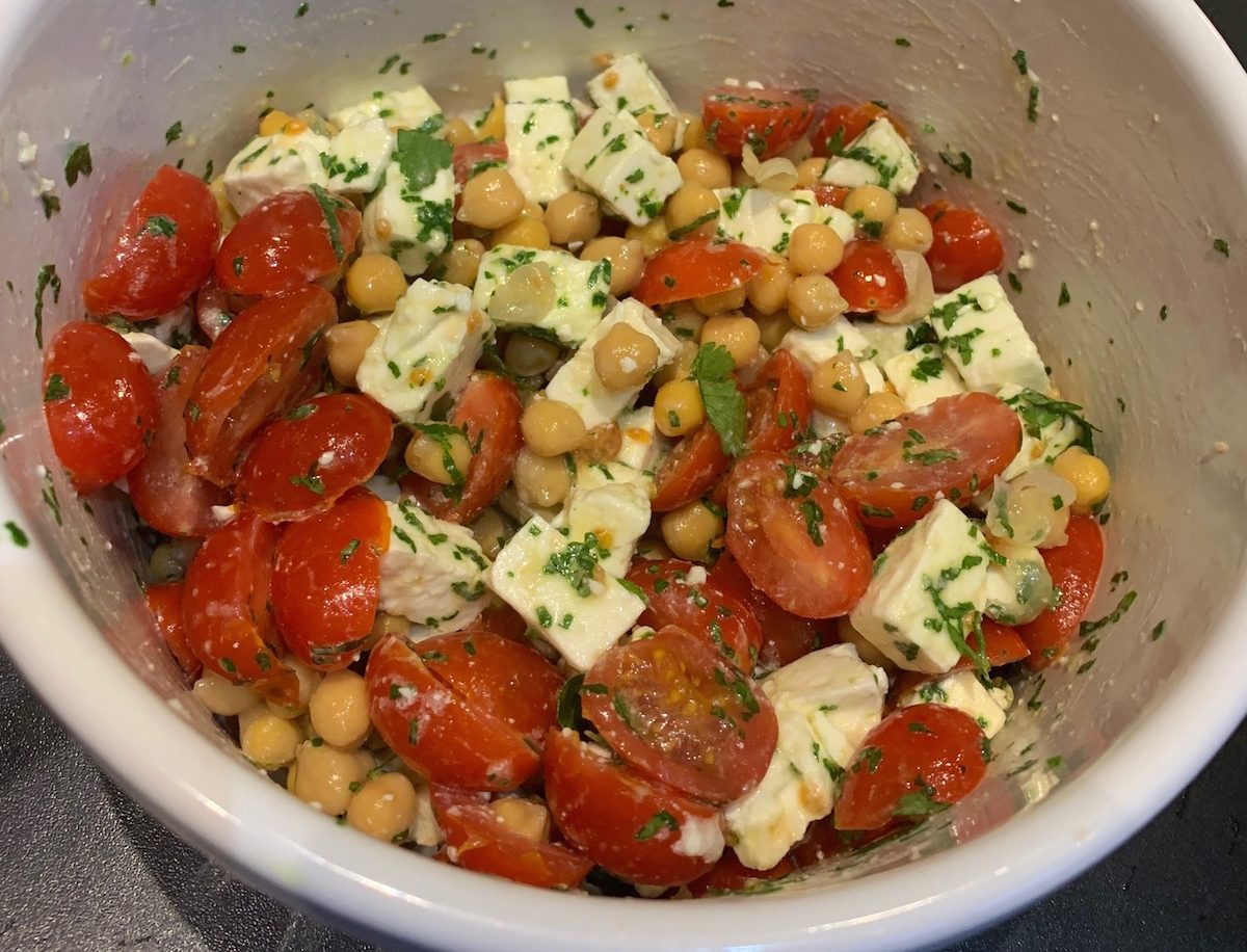 Salade pois chiche tomates cerise feta-Recettes Delphine